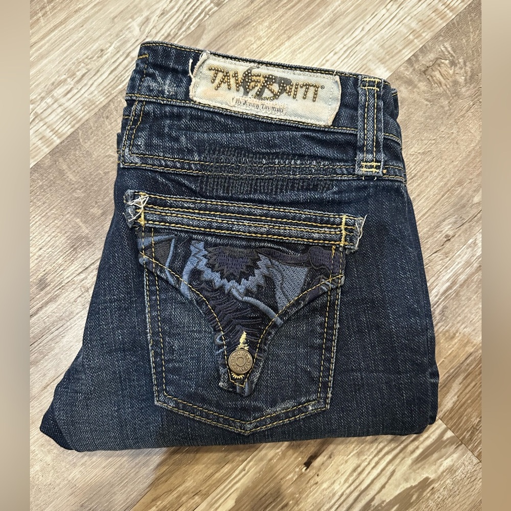 Taverniti SO Peggy bootcut distressed patch denim jeans
